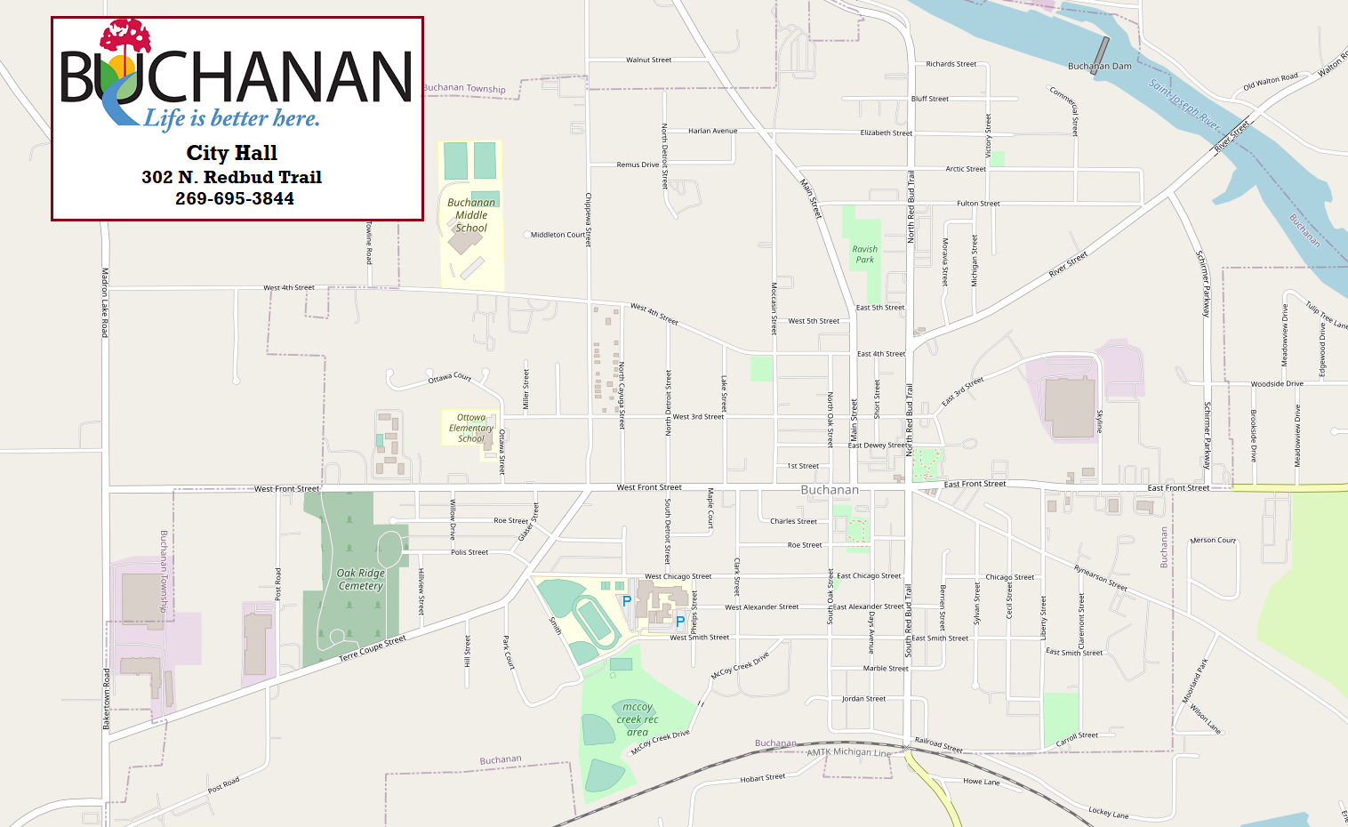 Map of Buchanan | Buchanan Michigan