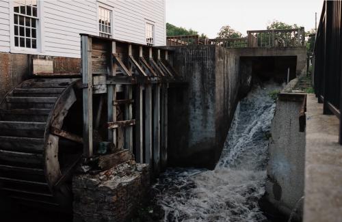 Historic Pears mill wheel and mill race