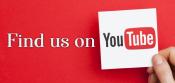 Find us on Youtube text on a red background