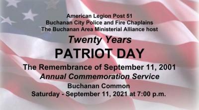 Twenty Years Patriot Day Flyer Image for Annual 911 Memorial