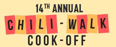 image of text that says 14th annual chili walk cook off