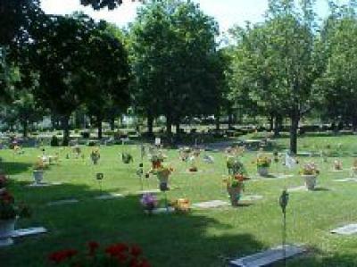 Cemetery plots on a sunny day