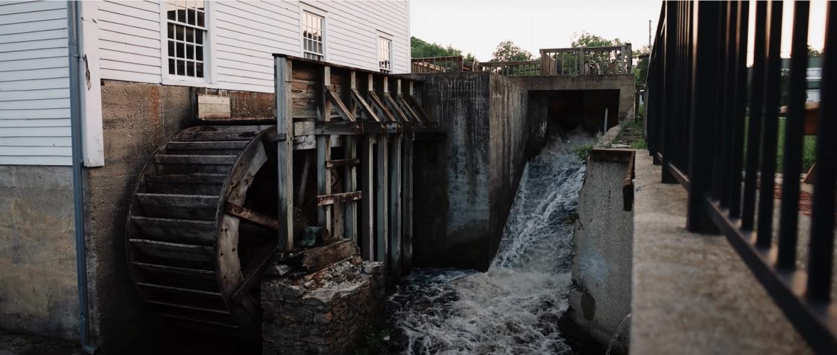 Historic Pears mill wheel and mill race