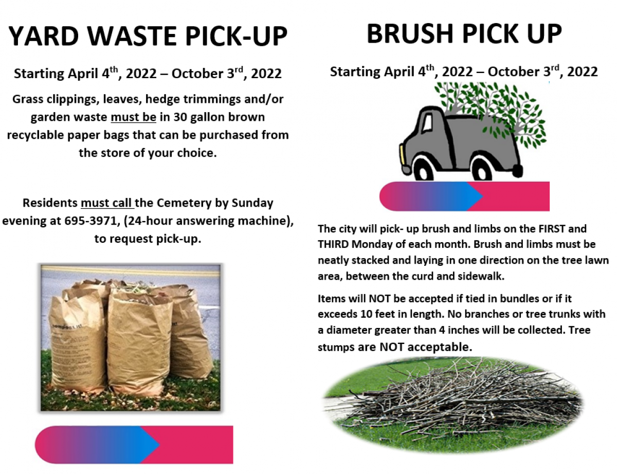 Yard Waste & Brush Pick Up 2022 Buchanan Michigan