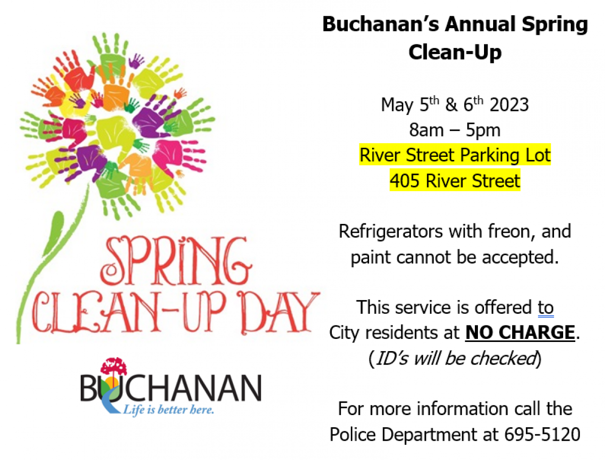 Annual Spring Clean Up Buchanan Michigan