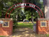 Two Brick foundations with an arched sign across that says Kathryn Park